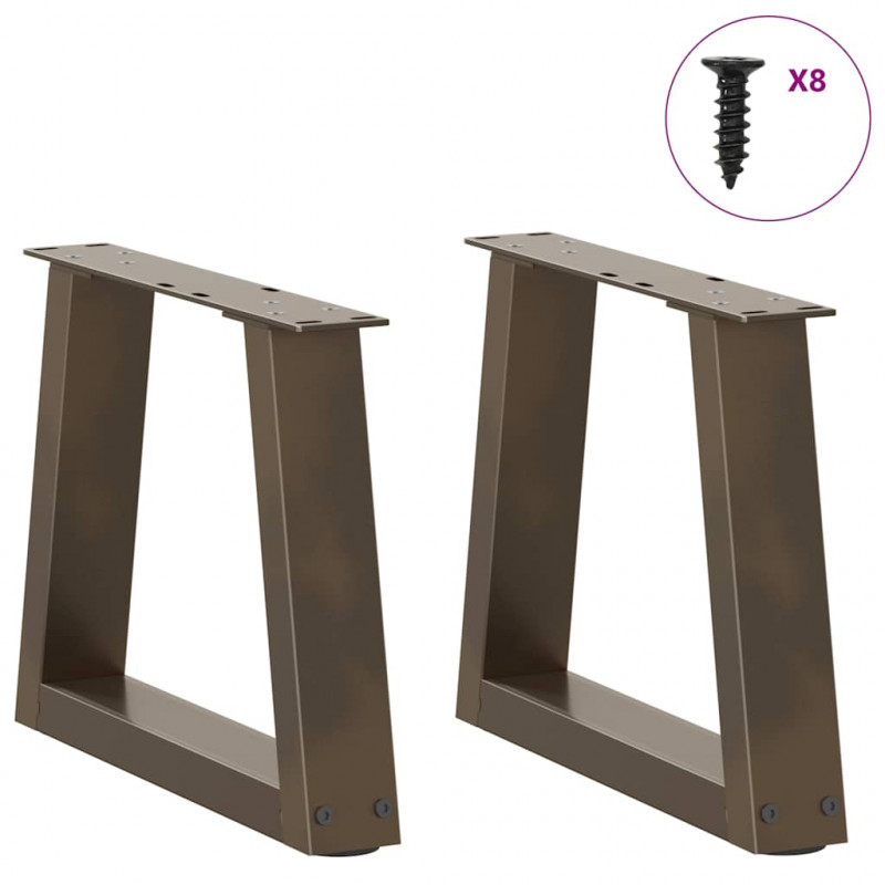 Nogi do stolika kawowego w kształcie litery V 2 szt. Naturalna stal 30x(30-31,3) cm Stal
