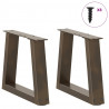 Nogi do stolika kawowego w kształcie litery V 2 szt. Naturalna stal 30x(30-31,3) cm Stal