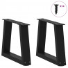 Nogi do stolika kawowego w kształcie litery V 2 szt. Czarne 40x(30-31,3) cm Stal