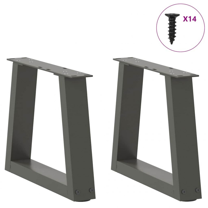 Nogi do stolika kawowego w kształcie litery V 2 szt. Antracyt 40x(30-31,3) cm Stal