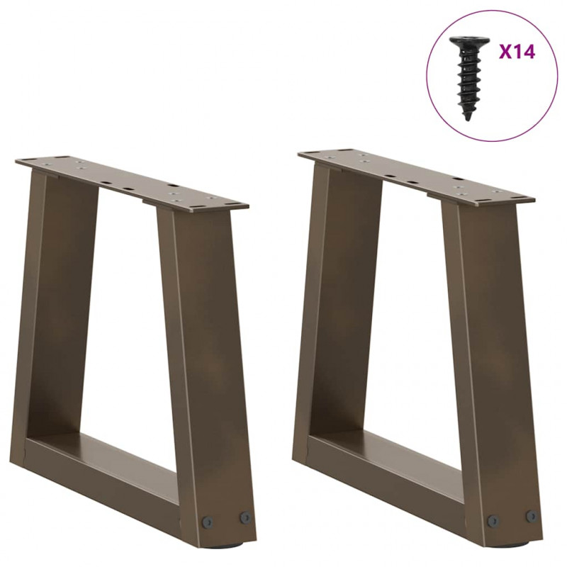 Nogi do stolika kawowego w kształcie litery V 2 szt. Naturalna stal 40x(30-31,3) cm Stal