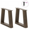 Nogi do stolika kawowego w kształcie litery V 2 szt. Naturalna stal 40x(30-31,3) cm Stal