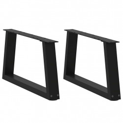 Nogi do stolika kawowego w kształcie litery V 2 szt. Czarne 50x(30-31,3) cm Stal