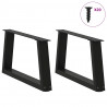 Nogi do stolika kawowego w kształcie litery V 2 szt. Czarne 50x(30-31,3) cm Stal