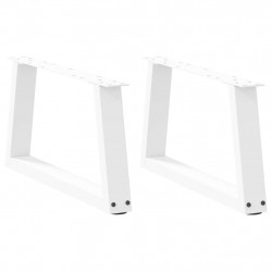 Nogi do stolika kawowego w kształcie litery V 2 szt. Białe 50x(30-31,3) cm Stal