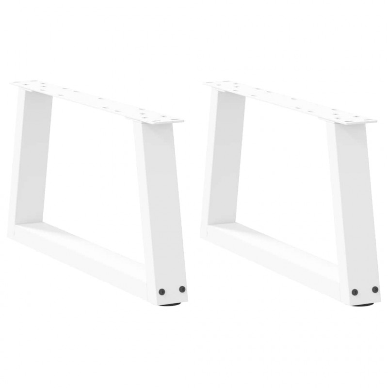 Nogi do stolika kawowego w kształcie litery V 2 szt. Białe 50x(30-31,3) cm Stal