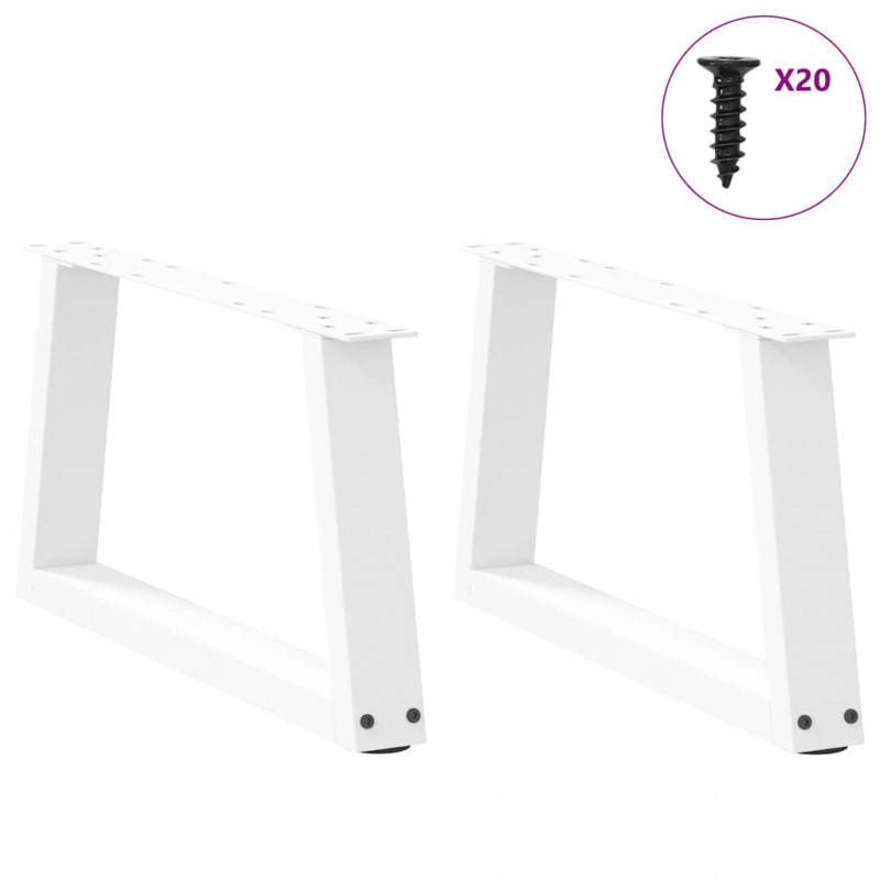 Nogi do stolika kawowego w kształcie litery V 2 szt. Białe 50x(30-31,3) cm Stal