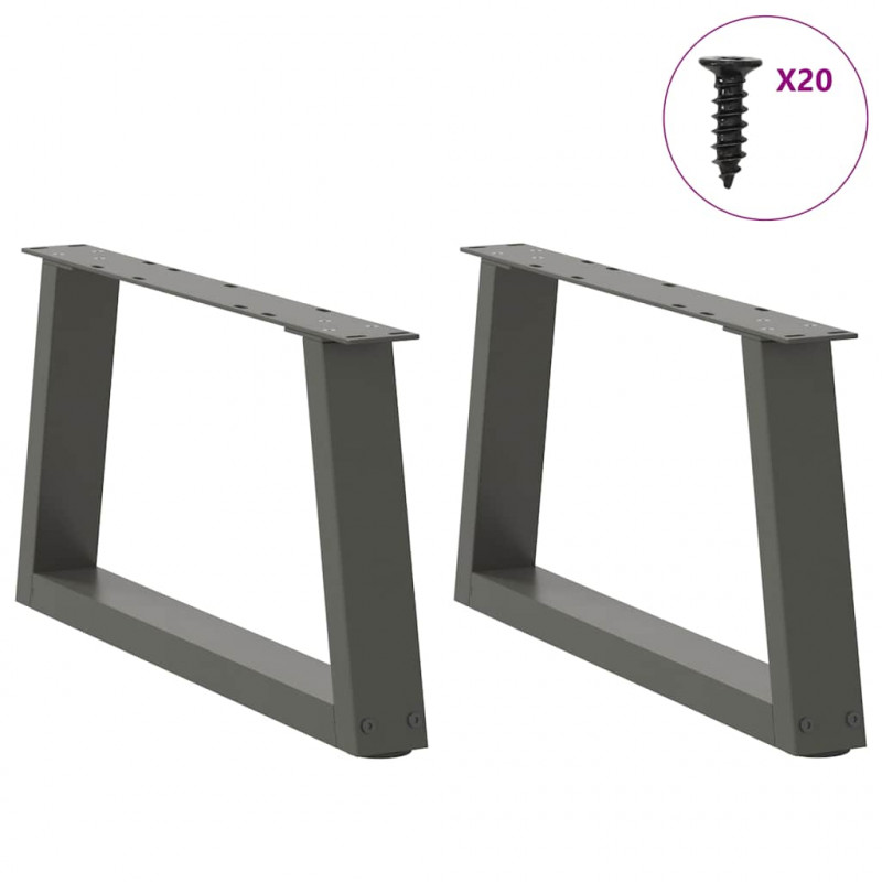 Nogi do stolika kawowego w kształcie litery V 2 szt. Antracyt 50x(30-31,3) cm Stal