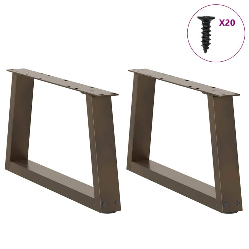 Nogi do stolika kawowego w kształcie litery V 2 szt. Naturalna stal 50x(30-31,3) cm Stal
