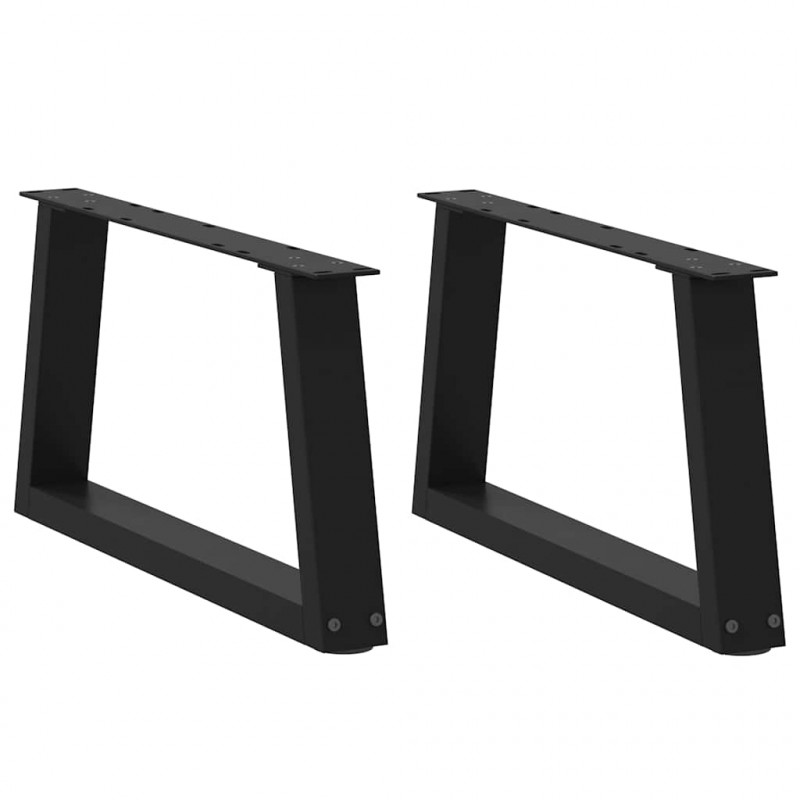 Nogi do stolika kawowego w kształcie litery V 2 szt. Czarne 60x(30-31,3) cm Stal