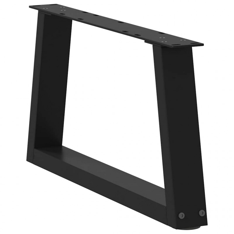 Nogi do stolika kawowego w kształcie litery V 2 szt. Czarne 60x(30-31,3) cm Stal