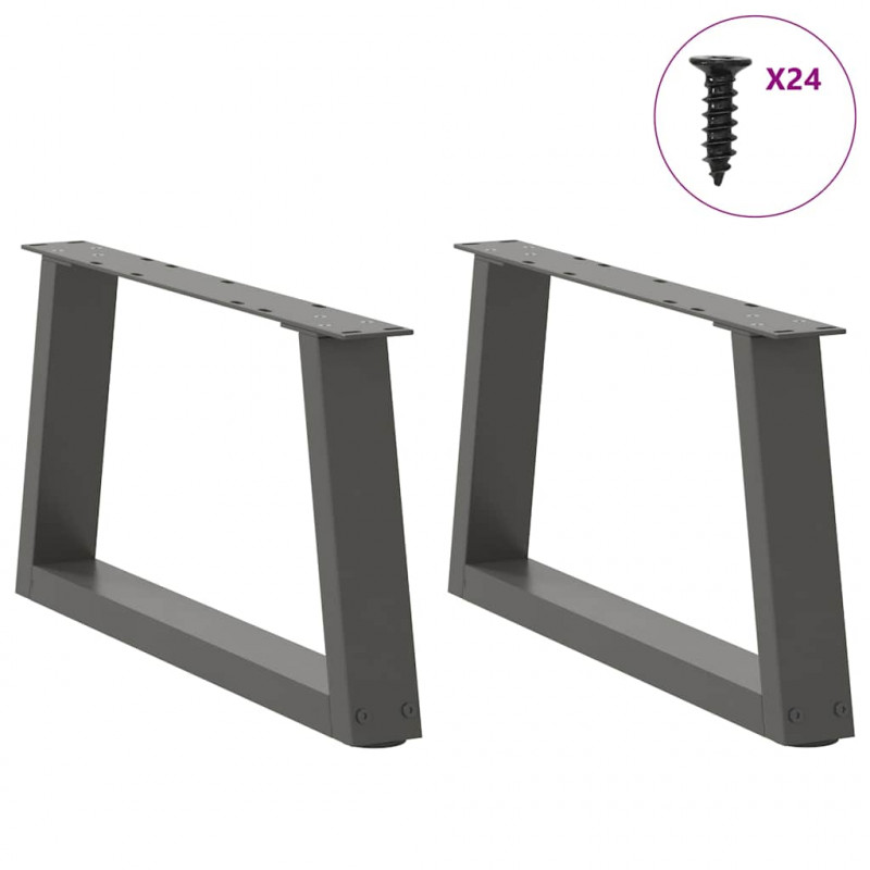 Nogi do stolika kawowego w kształcie litery V 2 szt. Antracyt 60x(30-31,3) cm Stal