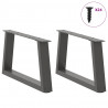 Nogi do stolika kawowego w kształcie litery V 2 szt. Antracyt 60x(30-31,3) cm Stal