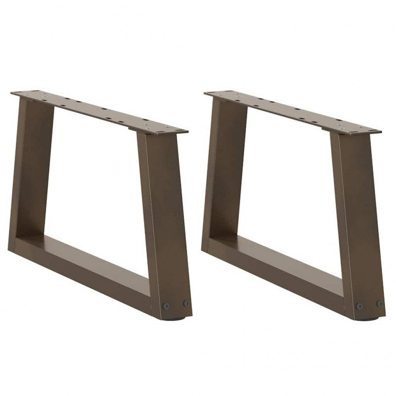 Nogi do stolika kawowego w kształcie litery V 2 szt. Naturalna stal 60x(30-31,3) cm Stal