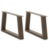 Nogi do stolika kawowego w kształcie litery V 2 szt. Naturalna stal 60x(30-31,3) cm Stal
