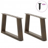 Nogi do stolika kawowego w kształcie litery V 2 szt. Naturalna stal 60x(30-31,3) cm Stal