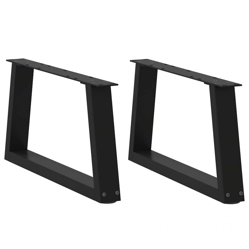 Nogi do stolika kawowego w kształcie litery V 2 szt. Czarne 70x(30-31,3) cm Stalowe