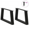 Nogi do stolika kawowego w kształcie litery V 2 szt. Czarne 70x(30-31,3) cm Stalowe