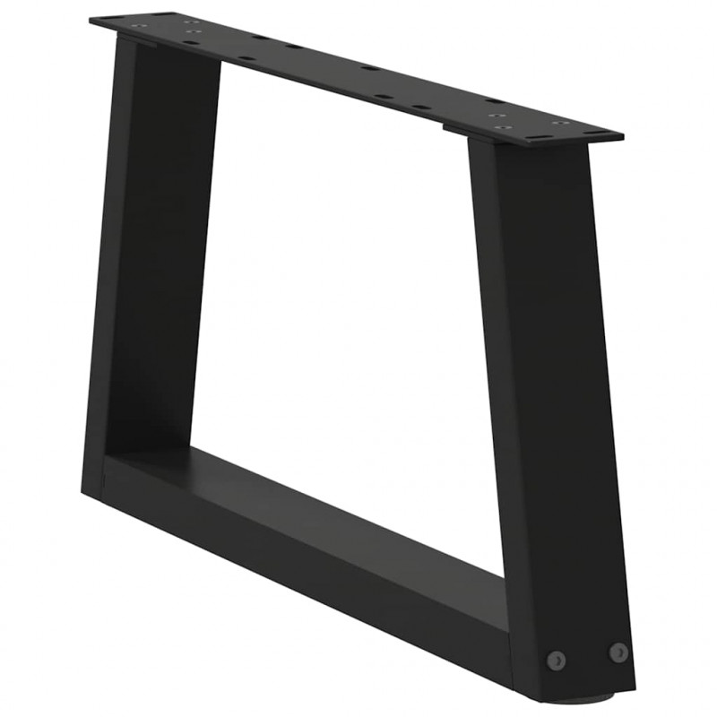 Nogi do stolika kawowego w kształcie litery V 2 szt. Czarne 70x(30-31,3) cm Stalowe