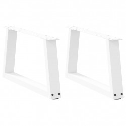 Nogi do stolika kawowego w kształcie litery V 2 szt. Białe 70x(30-31,3) cm Stal