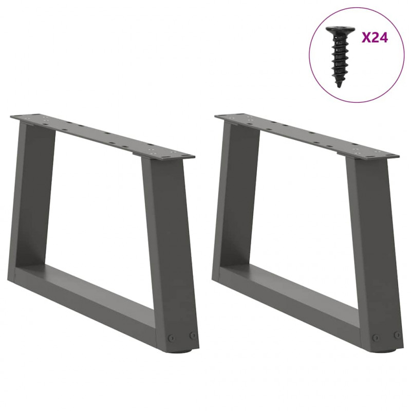 Nogi do stolika kawowego w kształcie litery V 2 szt. Antracyt 70x(30-31,3) cm Stal