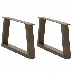 Nogi do stolika kawowego w kształcie litery V 2 szt. Naturalna stal 70x(30-31,3) cm Stal