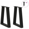 Nogi do stolika kawowego w kształcie litery V 2 szt. Czarne 28x(42-43,3) cm Stal