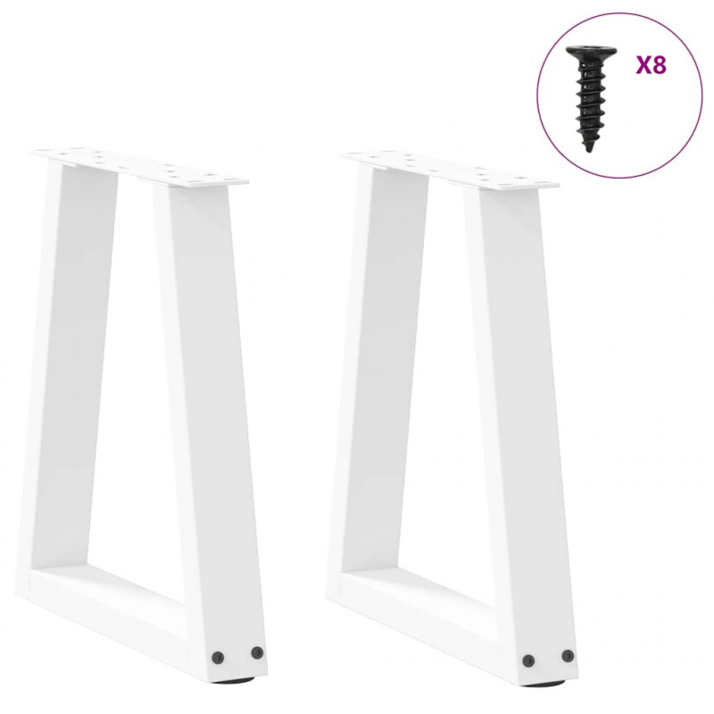 Nogi do stolika kawowego w kształcie litery V 2 szt. Białe 28x(42-43,3) cm Stal