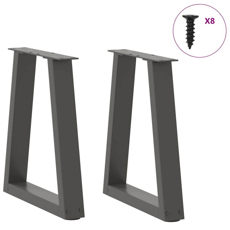 Nogi do stolika kawowego w kształcie litery V 2 szt. Antracyt 28x(42-43,3) cm Stal