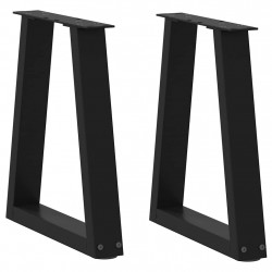 Nogi do stolika kawowego w kształcie litery V 2 szt. Czarne 38x(42-43,3) cm Stalowe