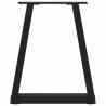Nogi do stolika kawowego w kształcie litery V 2 szt. Czarne 38x(42-43,3) cm Stalowe