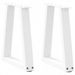 Nogi do stolika kawowego w kształcie litery V 2 szt. Białe 38x(42-43,3) cm Stal