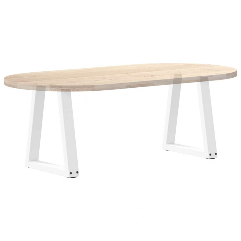 Nogi do stolika kawowego w kształcie litery V 2 szt. Białe 38x(42-43,3) cm Stal