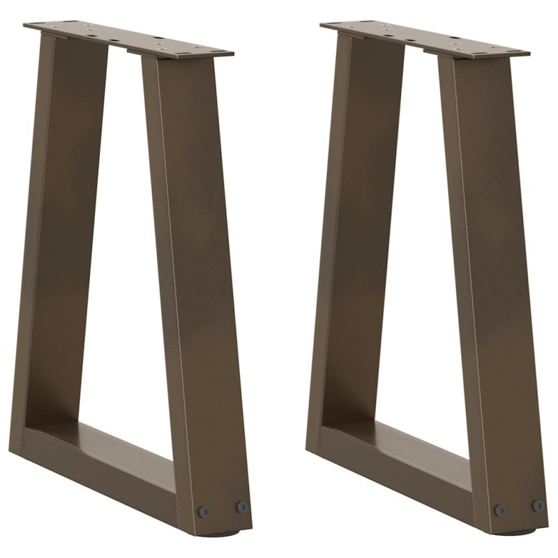 Nogi do stolika kawowego w kształcie litery V 2 szt. Naturalna stal 38x(42-43,3) cm Stal