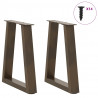 Nogi do stolika kawowego w kształcie litery V 2 szt. Naturalna stal 38x(42-43,3) cm Stal