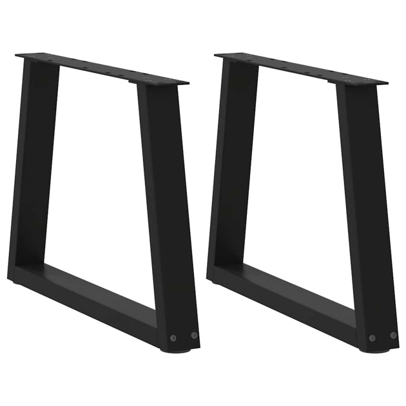 Nogi do stolika kawowego w kształcie litery V 2 szt. Czarne 50x(42-43,3) cm Stal