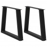 Nogi do stolika kawowego w kształcie litery V 2 szt. Czarne 50x(42-43,3) cm Stal