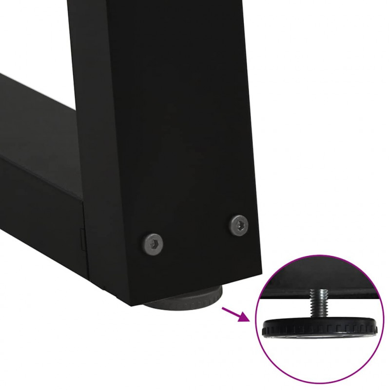 Nogi do stolika kawowego w kształcie litery V 2 szt. Czarne 50x(42-43,3) cm Stal