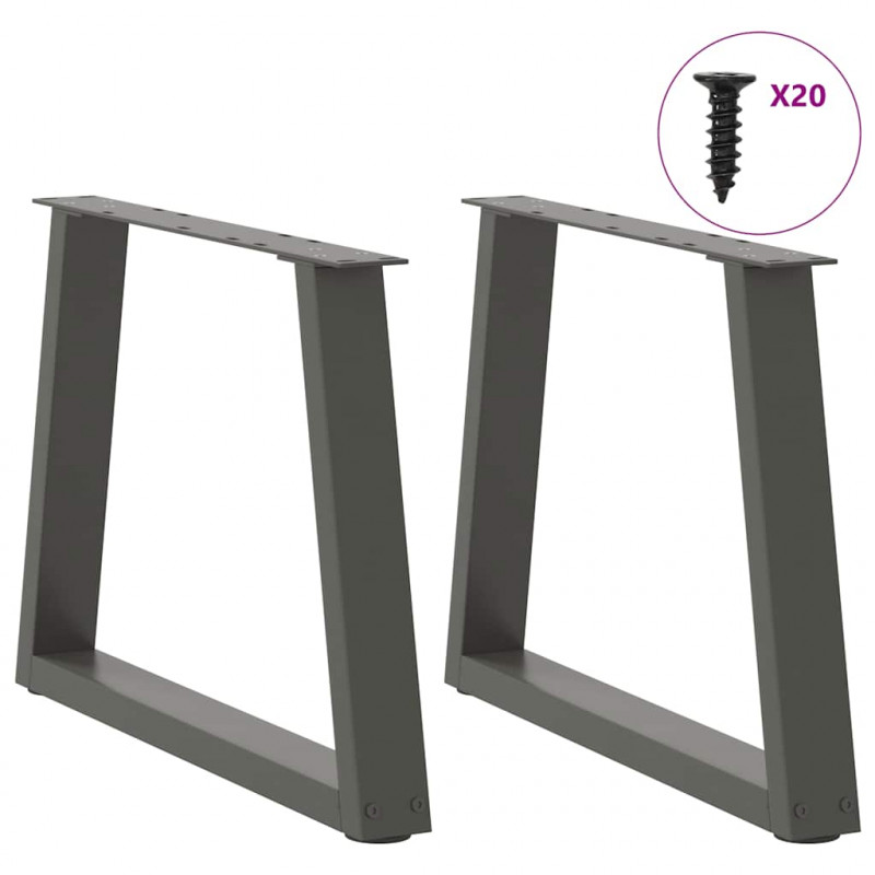 Nogi do stolika kawowego w kształcie litery V 2 szt. Antracyt 50x(42-43,3) cm Stal