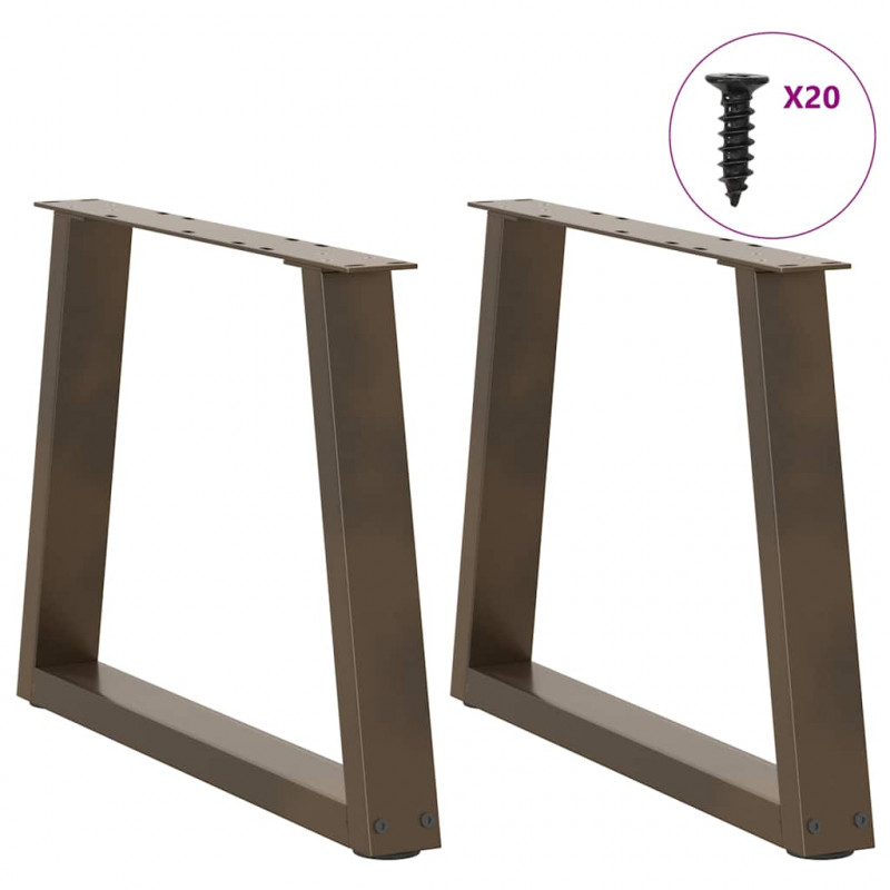 Nogi do stolika kawowego w kształcie litery V 2 szt. Naturalna stal 50x(42-43,3) cm Stal