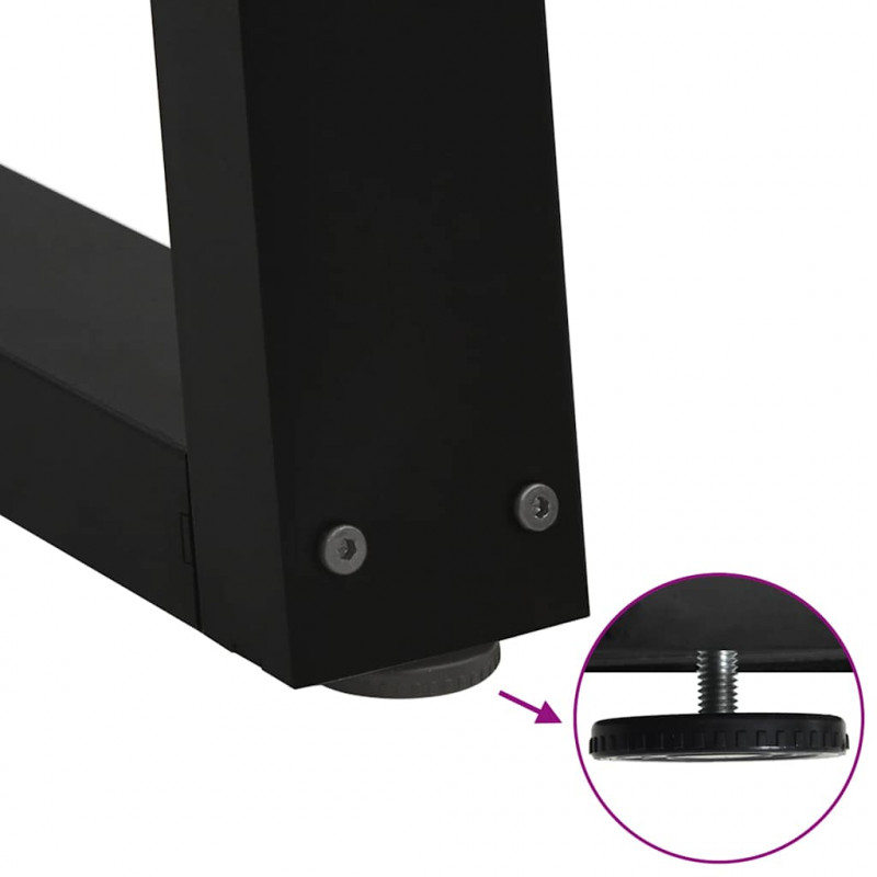 Nogi do stolika kawowego w kształcie litery V 2 szt. Czarne 60x(42-43,3) cm Stal