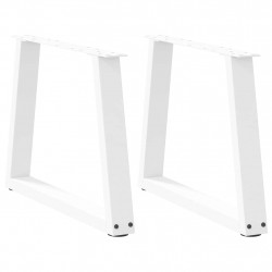 Nogi do stolika kawowego w kształcie litery V 2 szt. Białe 60x(42-43,3) cm Stal