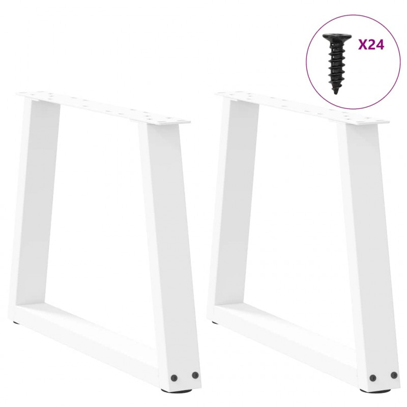 Nogi do stolika kawowego w kształcie litery V 2 szt. Białe 60x(42-43,3) cm Stal