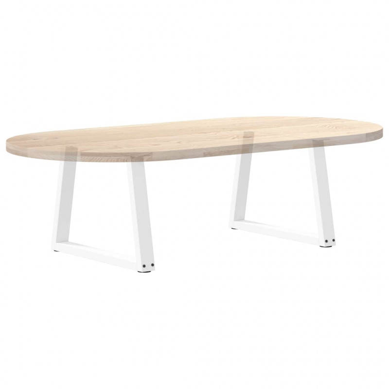 Nogi do stolika kawowego w kształcie litery V 2 szt. Białe 60x(42-43,3) cm Stal
