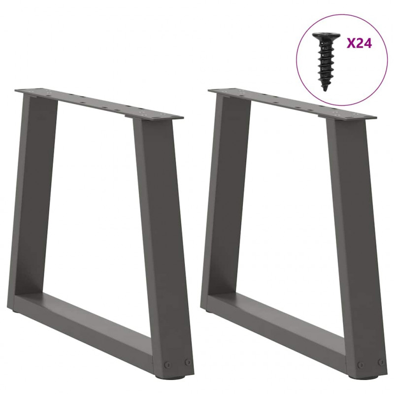 Nogi do stolika kawowego w kształcie litery V 2 szt. Antracyt 60x(42-43,3) cm Stal