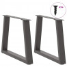 Nogi do stolika kawowego w kształcie litery V 2 szt. Antracyt 60x(42-43,3) cm Stal