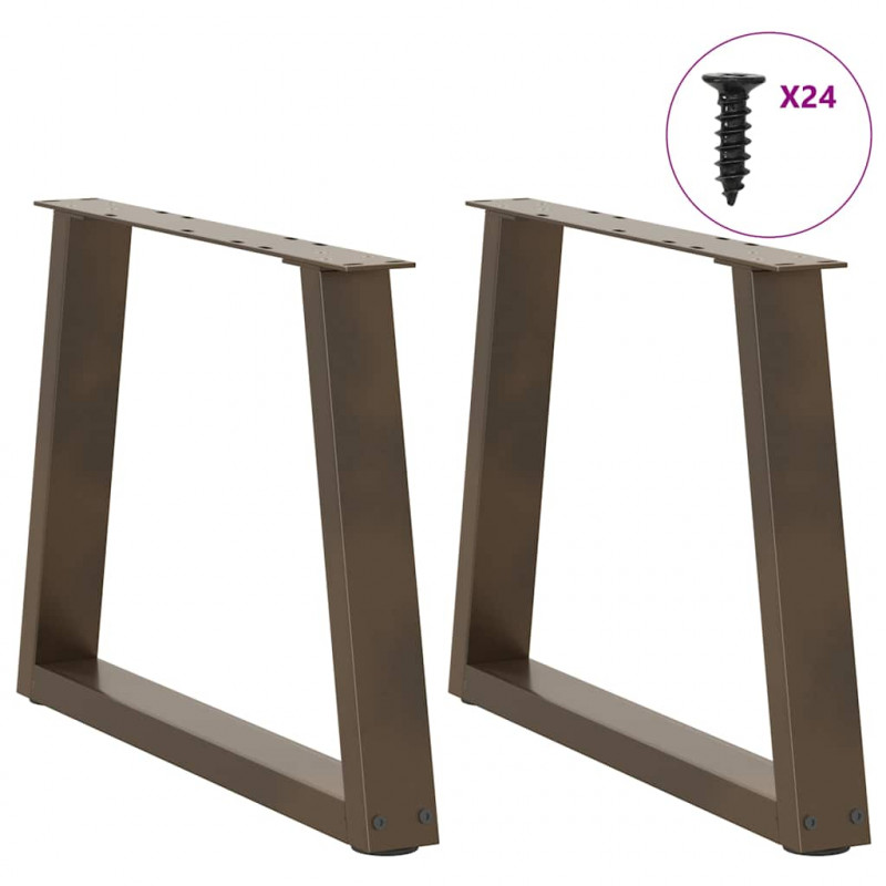 Nogi do stolika kawowego w kształcie litery V 2 szt. Naturalna stal 60x(42-43,3) cm Stal