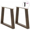 Nogi do stolika kawowego w kształcie litery V 2 szt. Naturalna stal 60x(42-43,3) cm Stal