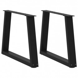 Nogi do stolika kawowego w kształcie litery V 2 szt. Czarne 70x(42-43,3) cm Stalowe