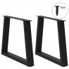 Nogi do stolika kawowego w kształcie litery V 2 szt. Czarne 70x(42-43,3) cm Stalowe
